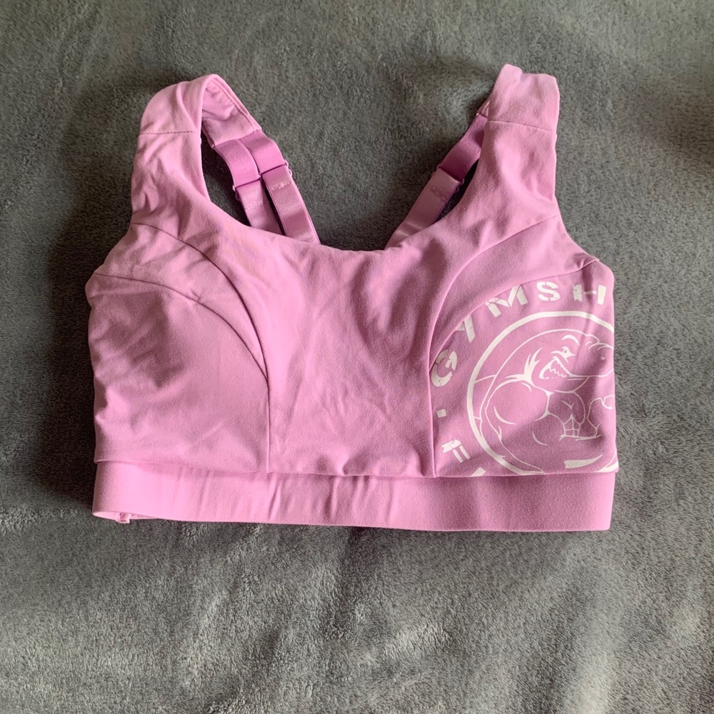 Gym shark legacy pink sports bra (XS) (new)